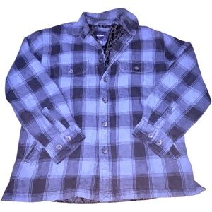 Basic Editions Blue and Black Plaid Shirt